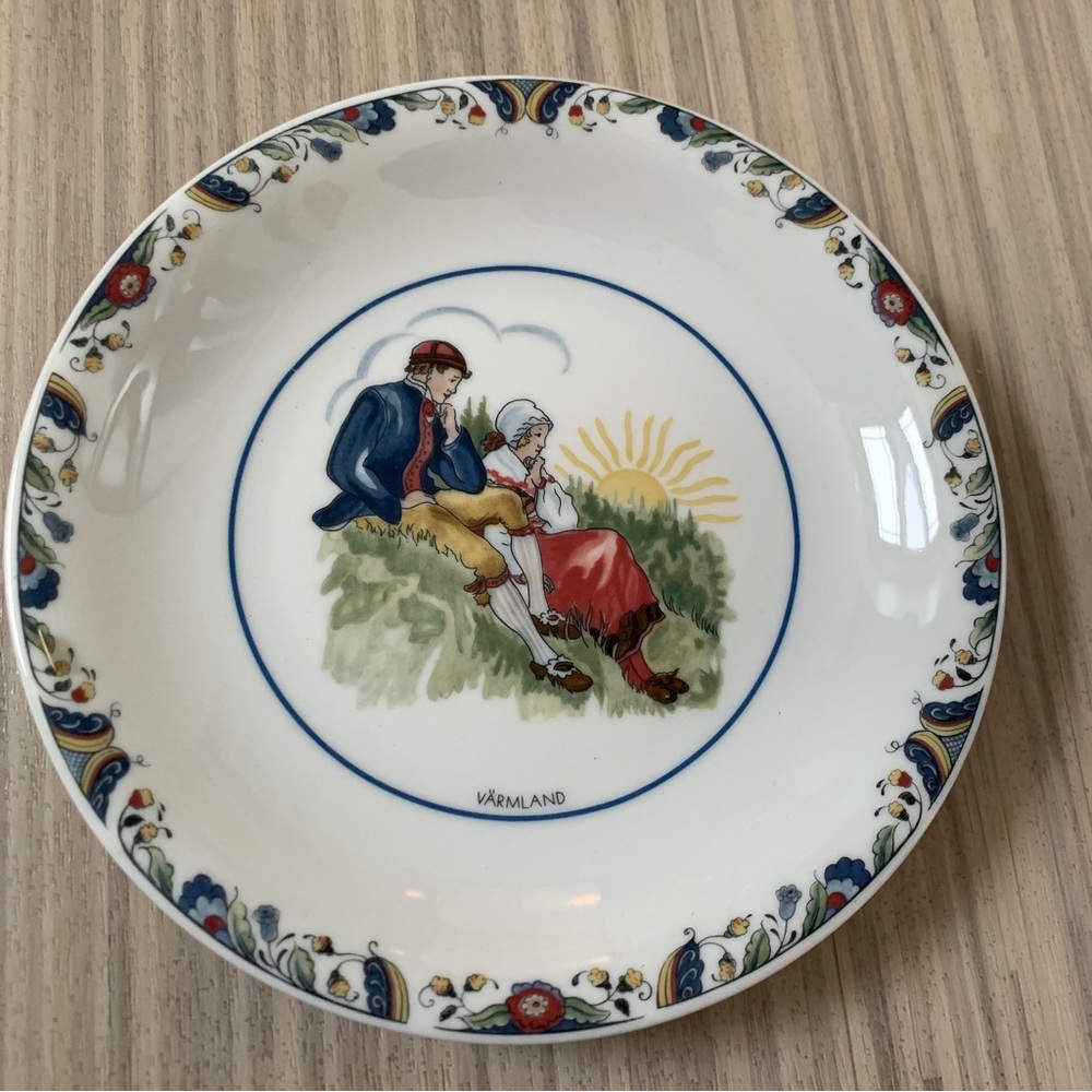 Rorstrand Swedish National Costumes Varmland Plate Vintage w Box